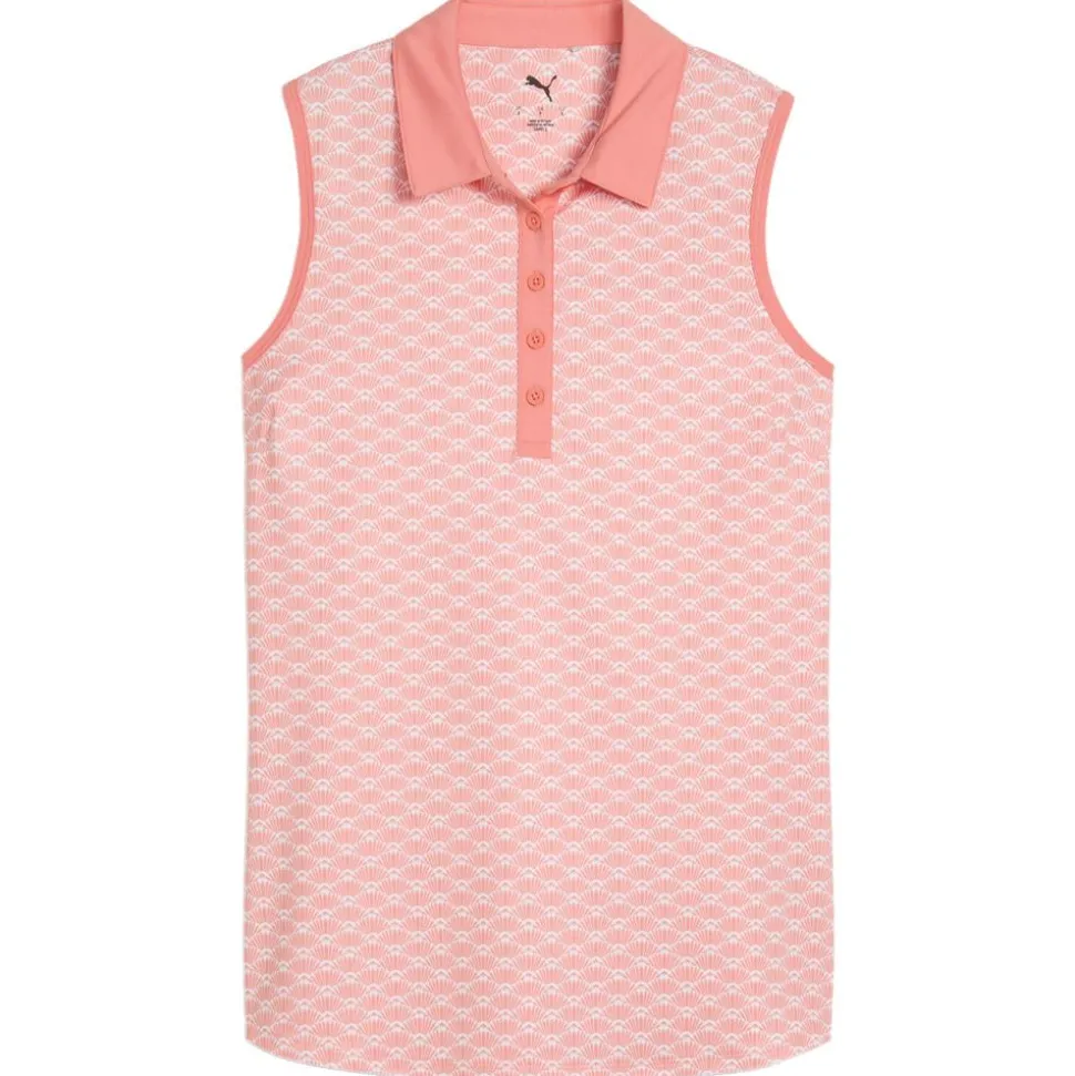 Polo Puma Golf Cloudspun Scallop Sl Pink Fruit