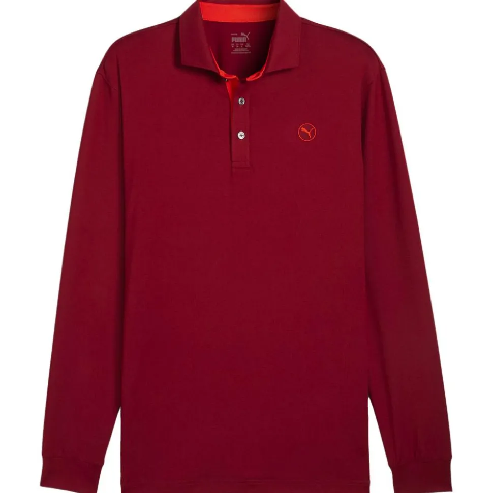 Polo Puma Golf Cloudspun Ls Midweight Polo Intense Red Redmazing
