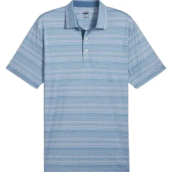 Polo Puma Golf Fair Isle Micro Print Polo Blue Horizon White Glow