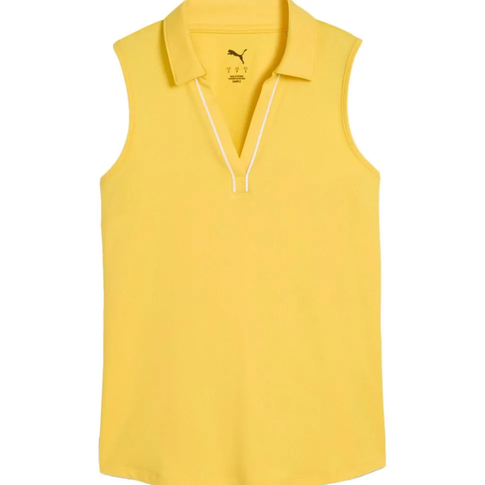 Polo Puma Golf W Cloudspun Piped SL Polo Sunny Yellow