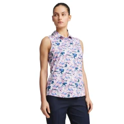 Polo Puma Golf W Mattr Bloom SL Polo Pink Icing White Glow