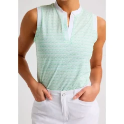 Polo Rohnisch Abby Sleeveless Top Monogram Green Ash