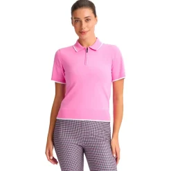 Polo Rohnisch Knitted Polo Top Fuchsia Pink