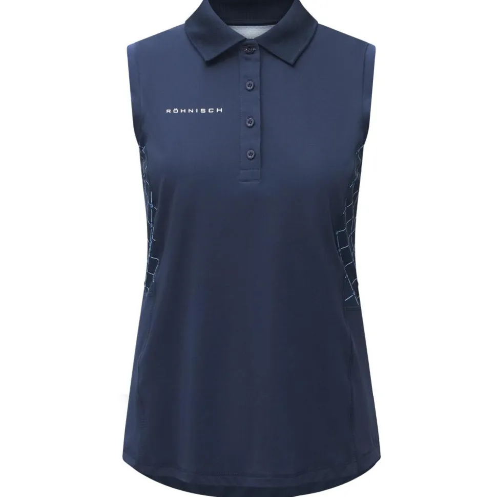 Polo Rohnisch Nicky Sleeveless Poloshirt Micro R Check Navy