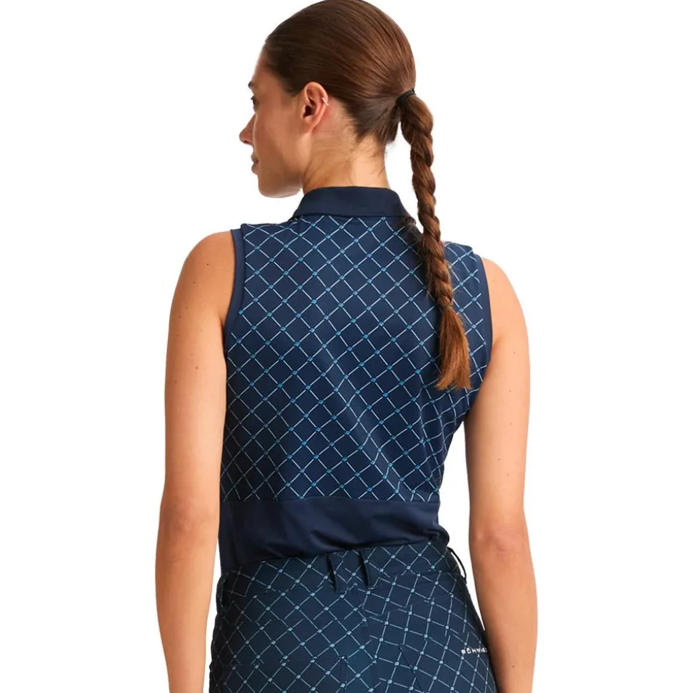 Polo Rohnisch Nicky Sleeveless Poloshirt Micro R Check Navy