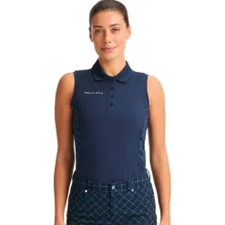 Polo Rohnisch Nicky Sleeveless Poloshirt Micro R Check Navy