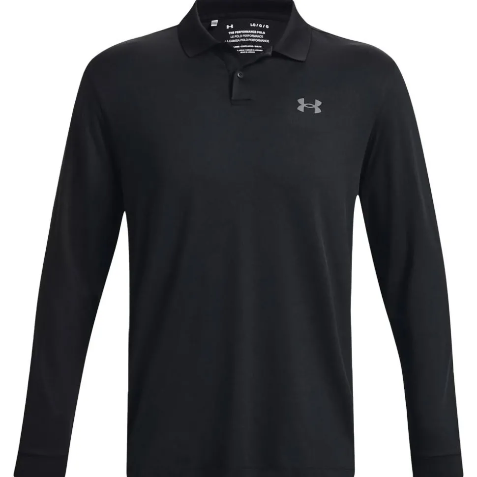 Polo Under Armour Performance 3.0 LS Black Pitch Gray