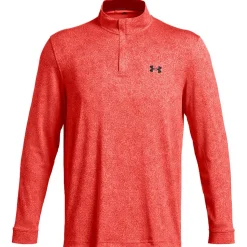 Polo Under Armour Playoff Printed 1/4 Zip Coho Red Solstice