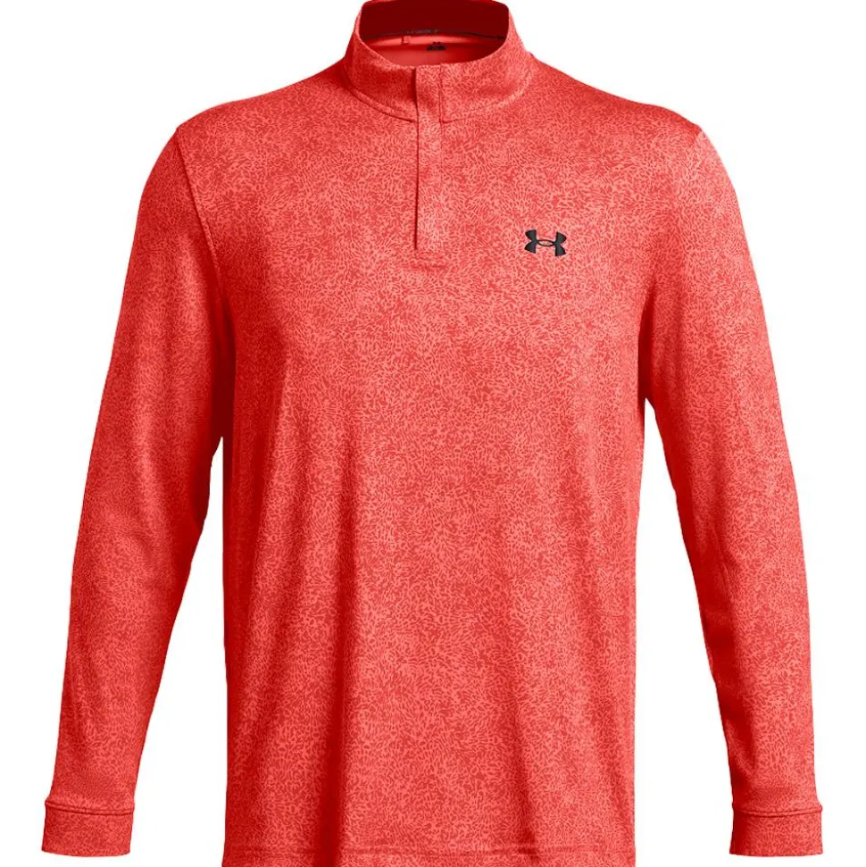 Polo Under Armour Playoff Printed 1/4 Zip Coho Red Solstice