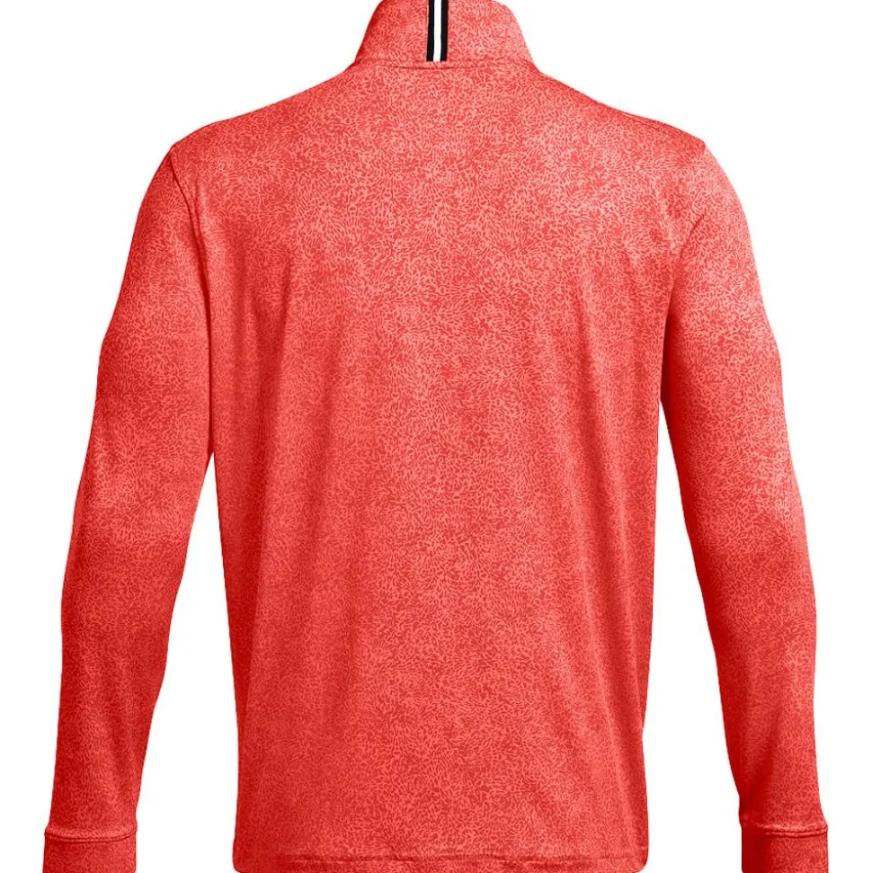 Polo Under Armour Playoff Printed 1/4 Zip Coho Red Solstice