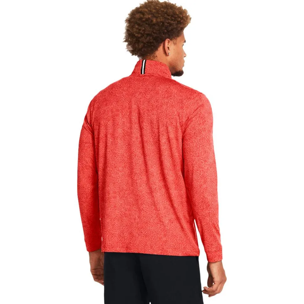 Polo Under Armour Playoff Printed 1/4 Zip Coho Red Solstice