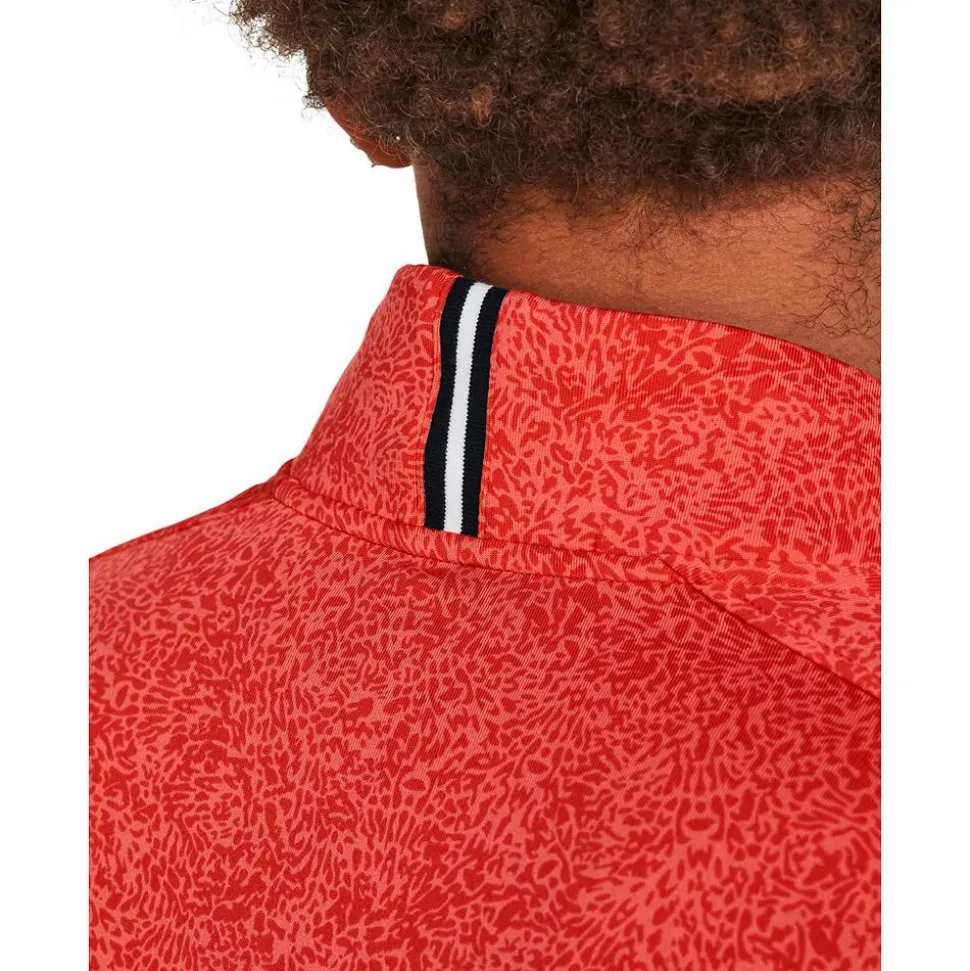 Polo Under Armour Playoff Printed 1/4 Zip Coho Red Solstice