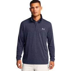 Polo Under Armour Playoff Printed 1/4 Zip Midnight Navy White