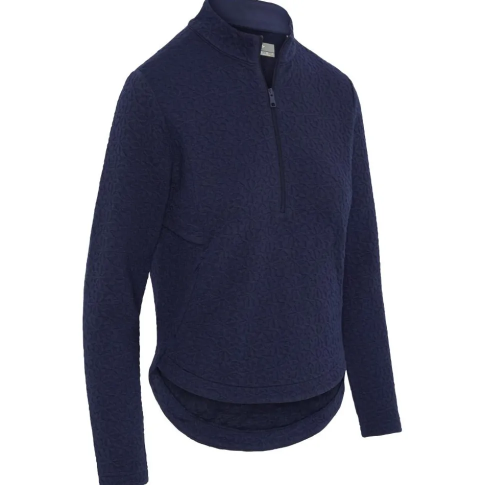 Pull Callaway Golf 1/2 Zip Quilted Knit Peacoat