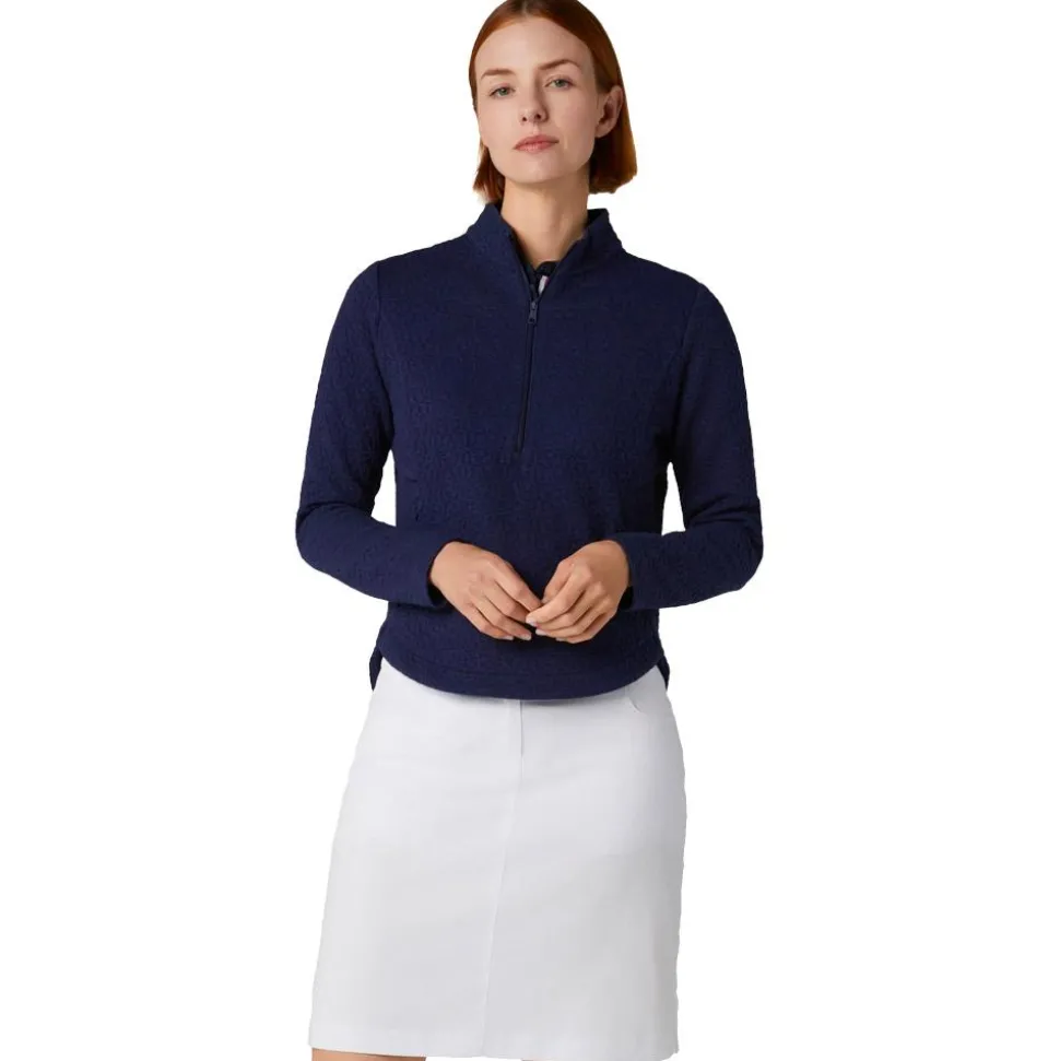 Pull Callaway Golf 1/2 Zip Quilted Knit Peacoat