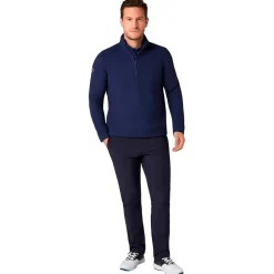 Pull Callaway Golf Emea Long Sleeve Waffle 1/4 Zip Peacoat