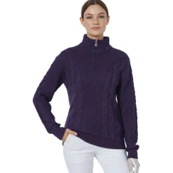 Pull Daily Sports Cable Ls Pullover Lined Dark Purple