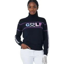 Pull Daily Sports Logo Roll-Neck Pullover Black