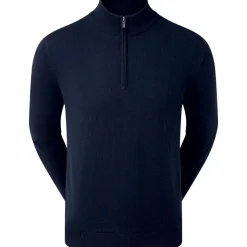 Pull Footjoy Wool Blend 1/2 Zip Lined Pullover Navy