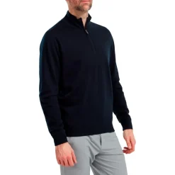 Pull Footjoy Wool Blend 1/2 Zip Lined Pullover Navy