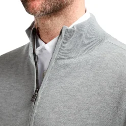 Pull Footjoy Wool Blend 1/2 Zip Lined Pullover Heather Grey