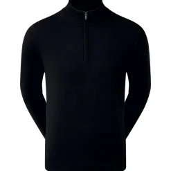 Pull Footjoy Wool Blend 1/2 Zip Lined Pullover Black