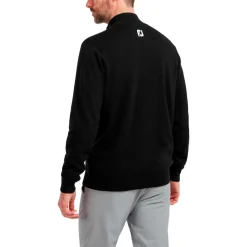 Pull Footjoy Wool Blend 1/2 Zip Lined Pullover Black
