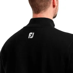 Pull Footjoy Wool Blend 1/2 Zip Lined Pullover Black