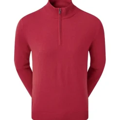 Pull Footjoy Wool Blend 1/2 Zip Lined Pullover Red