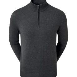 Pull Footjoy Wool Blend 1/2 Zip Lined Pullover Heather Charcoal