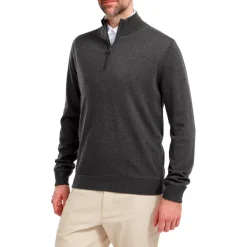 Pull Footjoy Wool Blend 1/2 Zip Lined Pullover Heather Charcoal