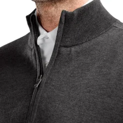 Pull Footjoy Wool Blend 1/2 Zip Lined Pullover Heather Charcoal