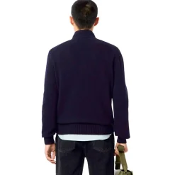 Pull Lacoste Classic Wool 1/4 Zip Marine