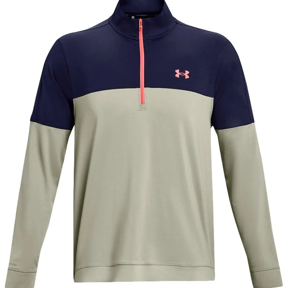 Pull Under Armour Storm Midlayer Half Zip Grove Green Navy Red