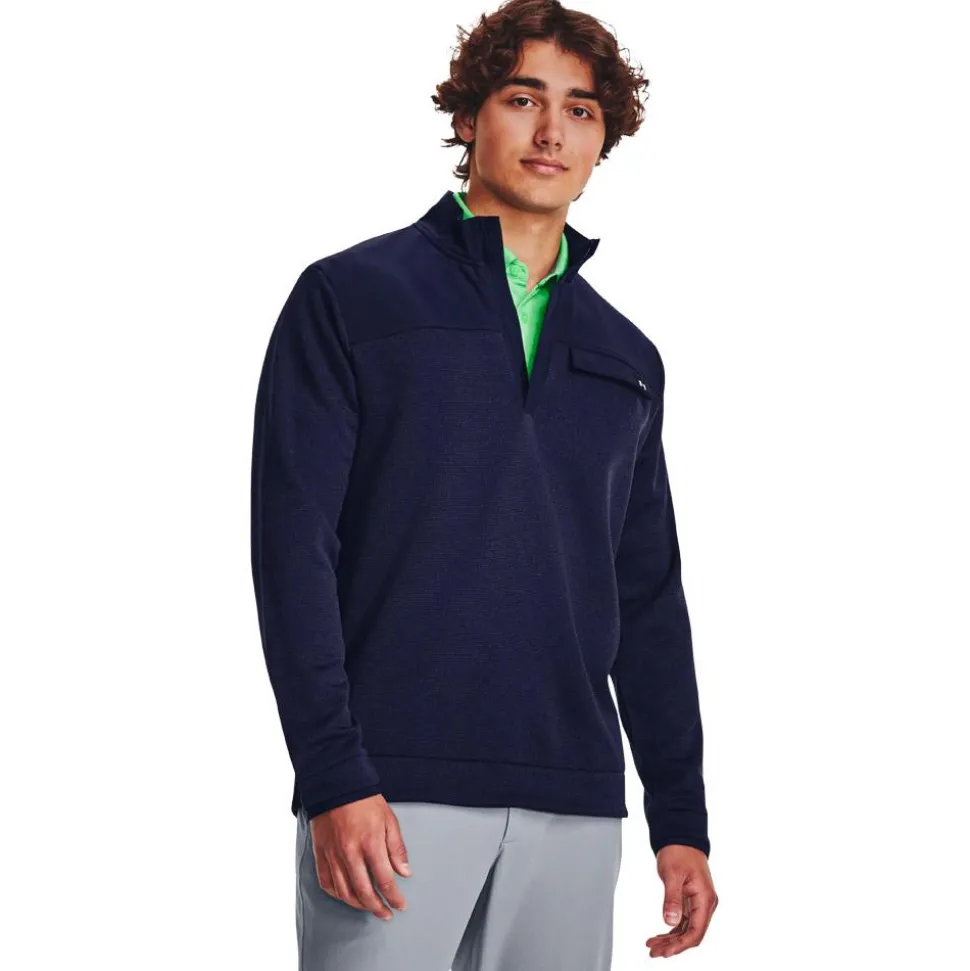 Pull Under Armour Storm Sweaterfleece Half Zip Midnight Navy White