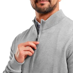 Veste Footjoy Drirelease Full Zip Lined Sweater Heather Grey