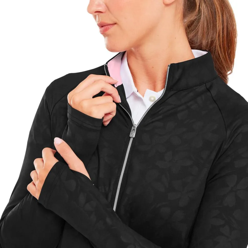 Veste Footjoy Floral Embossed Midlayer Black