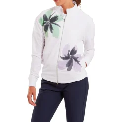 Veste Footjoy Lightweight Full-Zip Woven Jacket White With Lavender Mint Navy