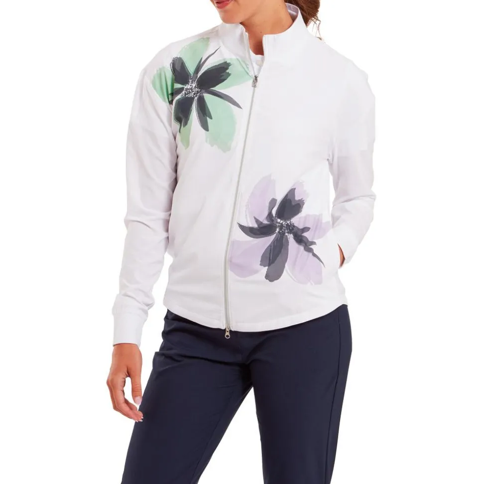 Veste Footjoy Lightweight Full-Zip Woven Jacket White With Lavender Mint Navy
