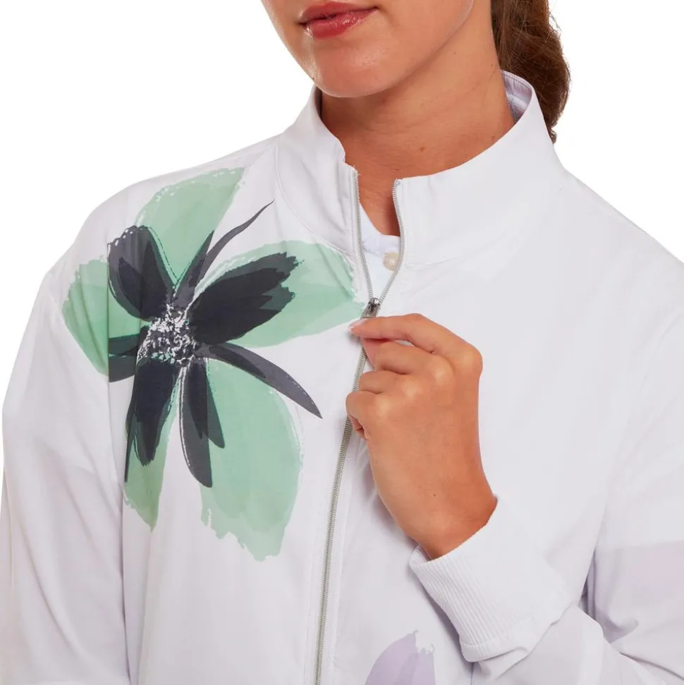 Veste Footjoy Lightweight Full-Zip Woven Jacket White With Lavender Mint Navy