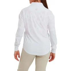 Veste Footjoy Lightweight Full-Zip Woven Jacket White With Pink Red