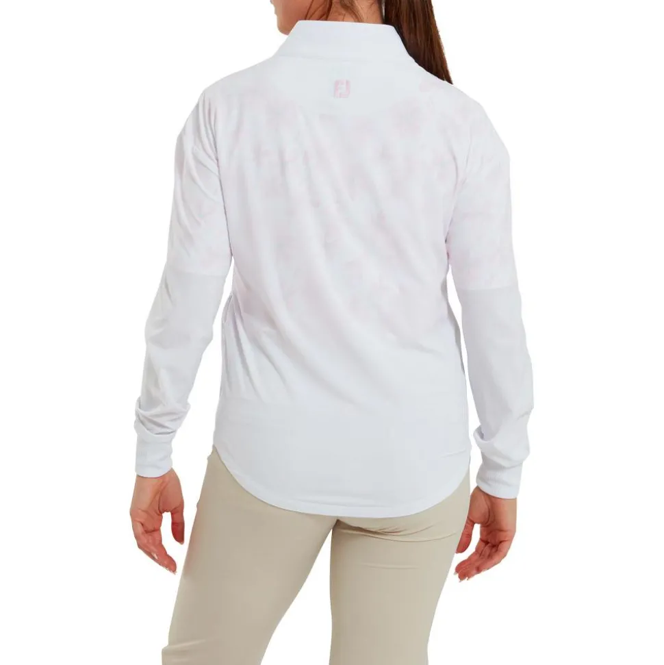 Veste Footjoy Lightweight Full-Zip Woven Jacket White With Pink Red