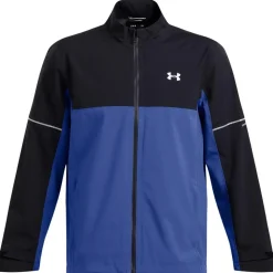 Veste pluie Under Armour Drive Rain Jacket Black Tech Blue Metallic Silver